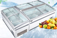 Замороженные продукты супермаркета совместили шкаф дисплея замораживателя острова