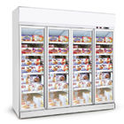 Замораживатель замороженных продуктов двери стойки 4 супермаркета стеклянный, коммерчески замораживатель холодильника дисплея