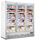 Замораживатель замороженных продуктов двери стойки 4 супермаркета стеклянный, коммерчески замораживатель холодильника дисплея