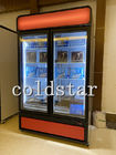 Замораживатель холодильника дисплея двери 400L коммерчески супермаркета чистосердечный стеклянный
