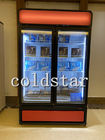 Витрина замораживателя холодильника стеклянной двери охладителя 3 вентиляторной системы охлаждения чистосердечная