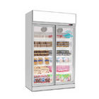 Цена морозильника дисплея охладителя стеклянной двери 2 дверей вертикальная чистосердечная для супермаркета