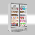 Замораживатель стеклянных дверей холодильника 2 дисплея холодного напитка супермаркета чистосердечный