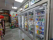 Дверь Multideck супермаркета вертикальная стеклянная Refrigerated витрина охладителя