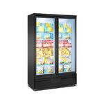 Двери замораживателя 2 дверей замораживатель холодильника дисплея коммерчески стеклянной вертикальный