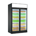 Холодильники дисплея супермаркета удваивают охладитель напитка напитка стеклянного холодильника пива двери чистосердечный
