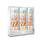 Супермаркет замораживателя дисплея дверей рекламы 3 вертикальный Refrigerated витрина