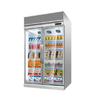 Замораживатель дисплея хранения мороженого оборудования хладоагента двери вертикальной вентиляторной системы охлаждения супермаркета стеклянный