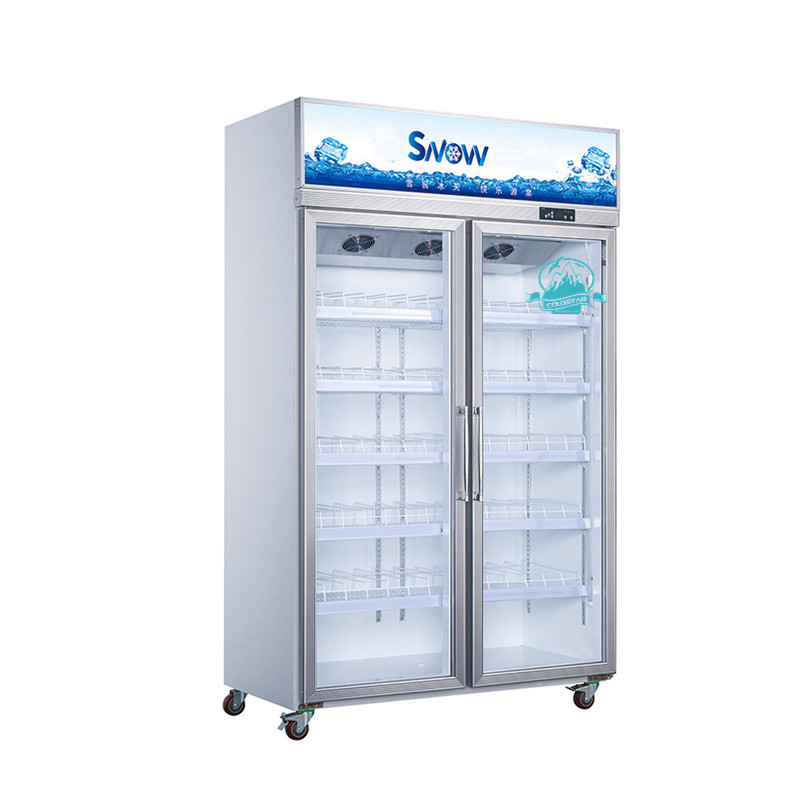 Замораживатели холодильников дисплея коммерчески двери замораживателя двойной двери стеклянной чистосердечные
