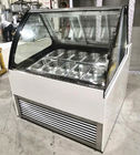 Холодильник дисплея Gelato коммерчески итальянца замораживателя дисплея мороженого воздушного охлаждения 18 подносов стеклянный