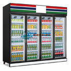 Коммерчески охладитель дисплея двери замораживателя холодильника 4 дверей стеклянный