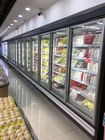 Холодильник воздушного охлаждения коммерчески стеклянного дисплея супермаркета двери более крутой с разделенным радиатором