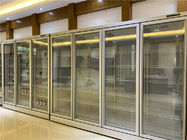 Холодильник воздушного охлаждения коммерчески стеклянного дисплея супермаркета двери более крутой с разделенным радиатором