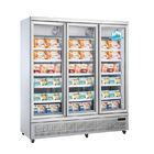 замораживатель 1500L дисплея замороженных продуктов двери R290 супермаркета 750W стеклянный