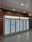 Замораживатель дисплея супермаркета стеклянной двери нагрева электрическим током вертикальный для мороженого и замороженных продуктов