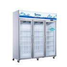 Замороженные продукты замораживатель дисплея вертикально 1500 литров со стеклянной дверью