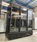 Замораживатель тройной стеклянной двери вертикальный с автомобилем разморозить замораживатель мороженого стойки системы