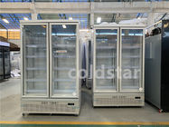 Холодильник дисплея двери вертикальной вентиляторной системы охлаждения супермаркета стеклянный