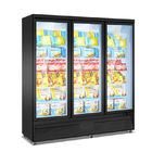 Витрина двери замораживателя дисплея супермаркета вертикальным Refrigerated мороженым стеклянная