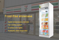 Замораживатель дверей оборудования рефрижерации 400L супермаркета вертикальный стеклянный с системой вентиляторной системы охлаждения