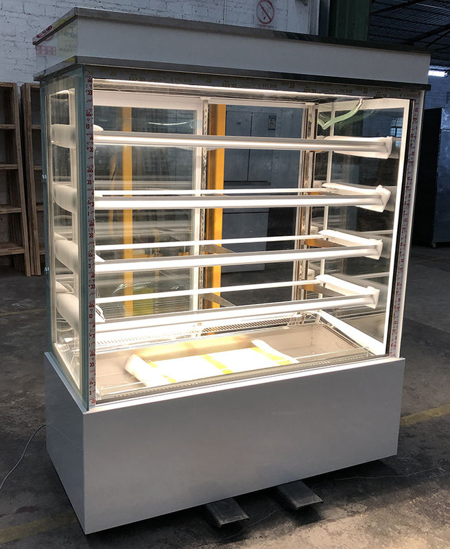 витрина пекарни 1.5m стеклянная, вертикальный холодильник дисплея шоколада печенья торта десерта