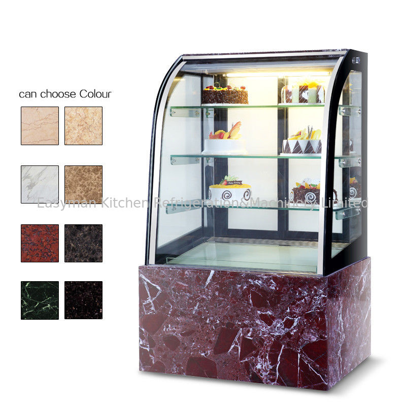 Холодильник изогнутый рекламой стеклянный, охладитель дисплея торта вентиляторной системы охлаждения 2.0м