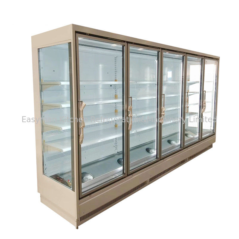 Холодильник дисплея Multideck супермаркета вентиляторной системы охлаждения со стеклянной дверью