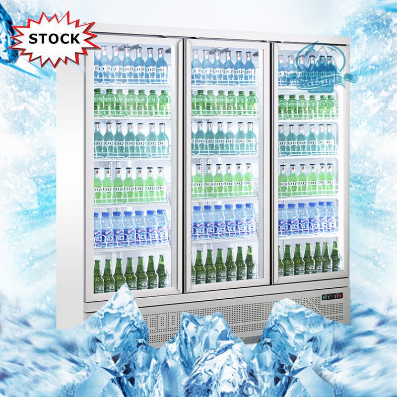 Витрина холодильника двери холодильника 1500L дисплея безалкогольного напитка компрессора R290 Embraco стеклянная