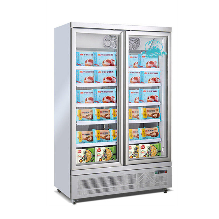 Замороженные продукты и мороженое дисплея морозильника вентиляторной системы охлаждения двери коммерчески замораживателя цифрового контроля стеклянные