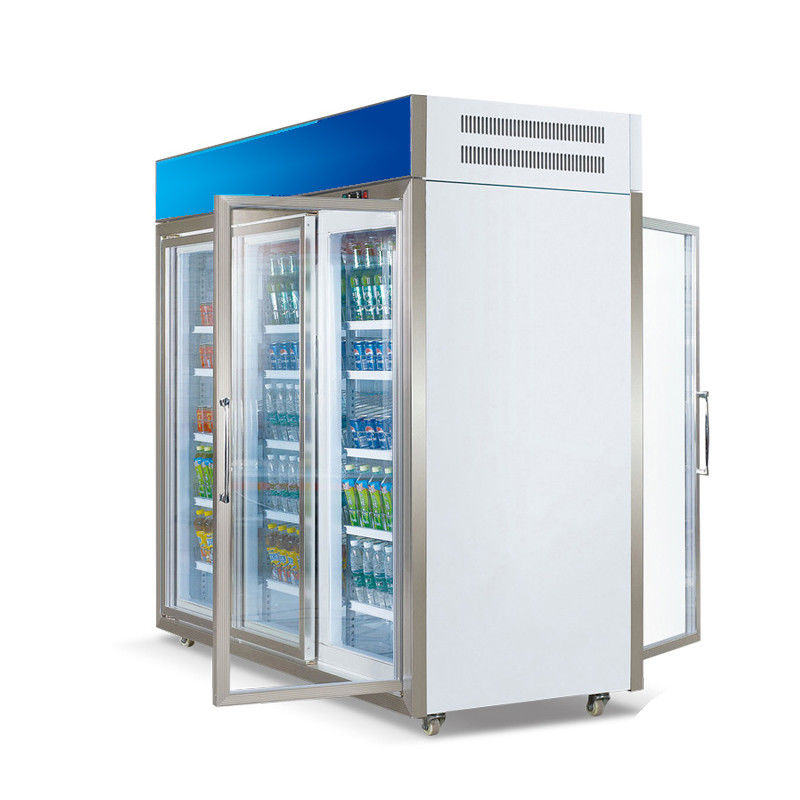 Холодильник двери коммерчески спереди и сзади открытого холодильника холодного напитка воздушного охлаждения стиля стеклянный, напиток ночного магазина