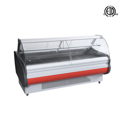 Передним Merchandiser счетчика холодильника дисплея еды охладителя гастронома открыть двери сваренный супермаркетом